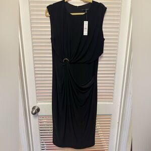 White House Black Market Black Sheath Midi Dress